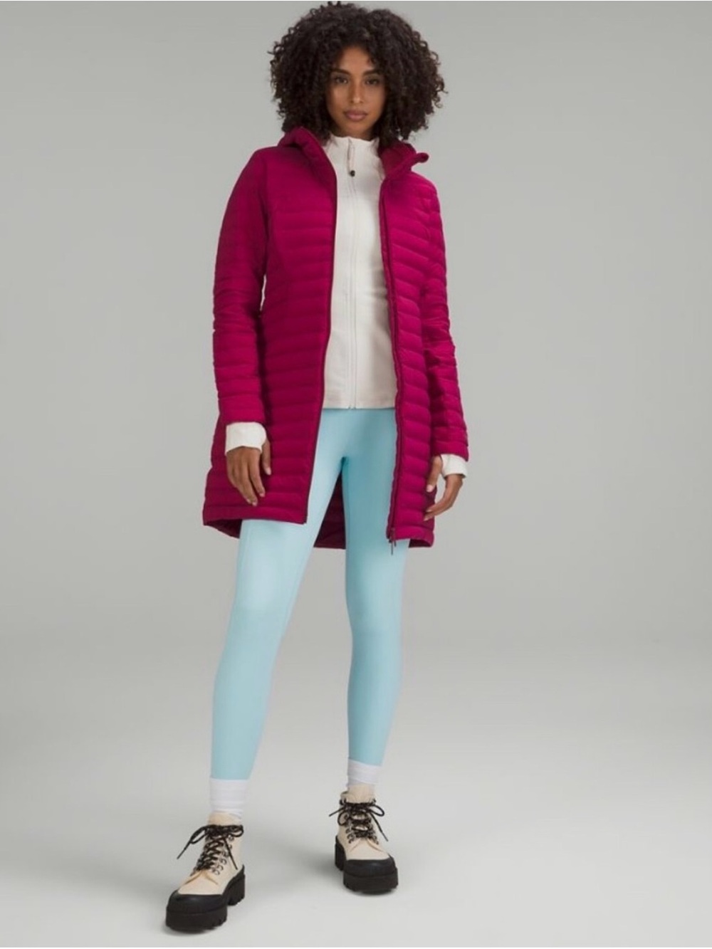 Lululemon Women’s Pack It Down Long Jacket Coat - Fuchsia
